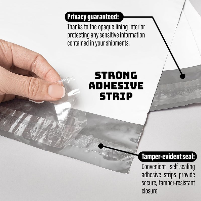 Shop Square Poly Mailers 19x24 Inch - 100 Pack - Large Shipping Bags for Clothing & Packages, Strong Adhesive Sealing Mailing Envelopes for Small Business, White - Image 3